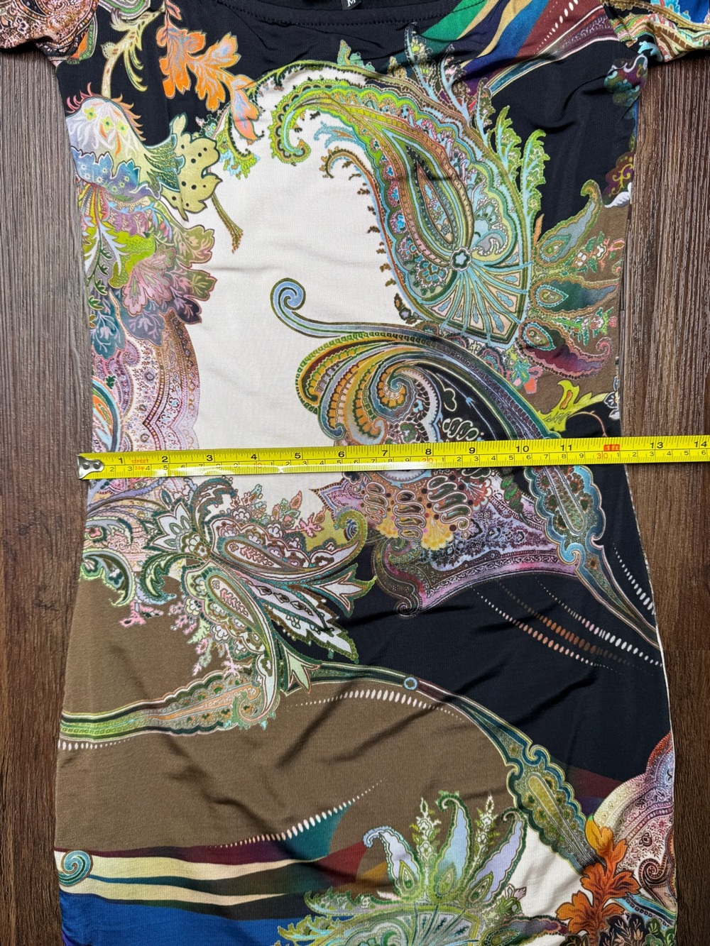 Sky Multicolor Paisley Print Mini Dress with Balloon Sleeves - Picture 9 of 10